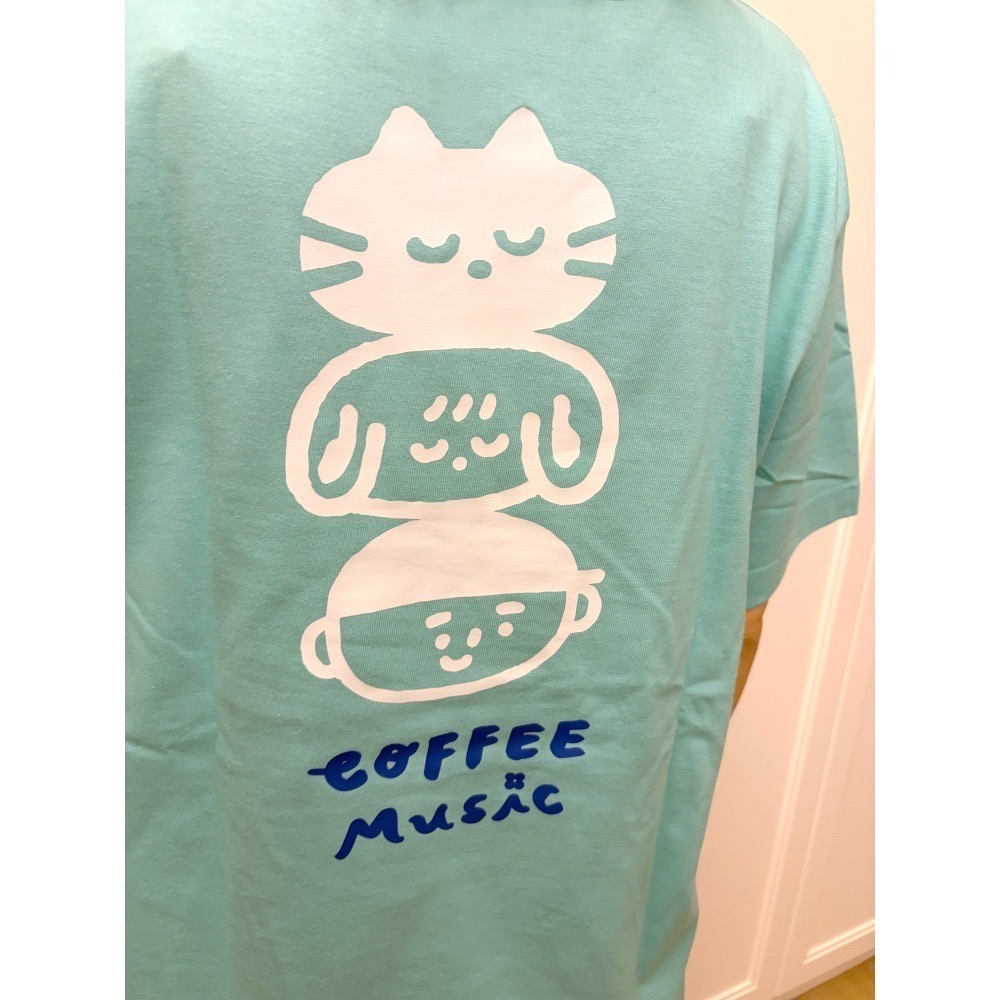 疊疊樂 Coffee Music  薄荷綠 mint 雙面圖案 T-shirt UA純棉中性版-細節圖6