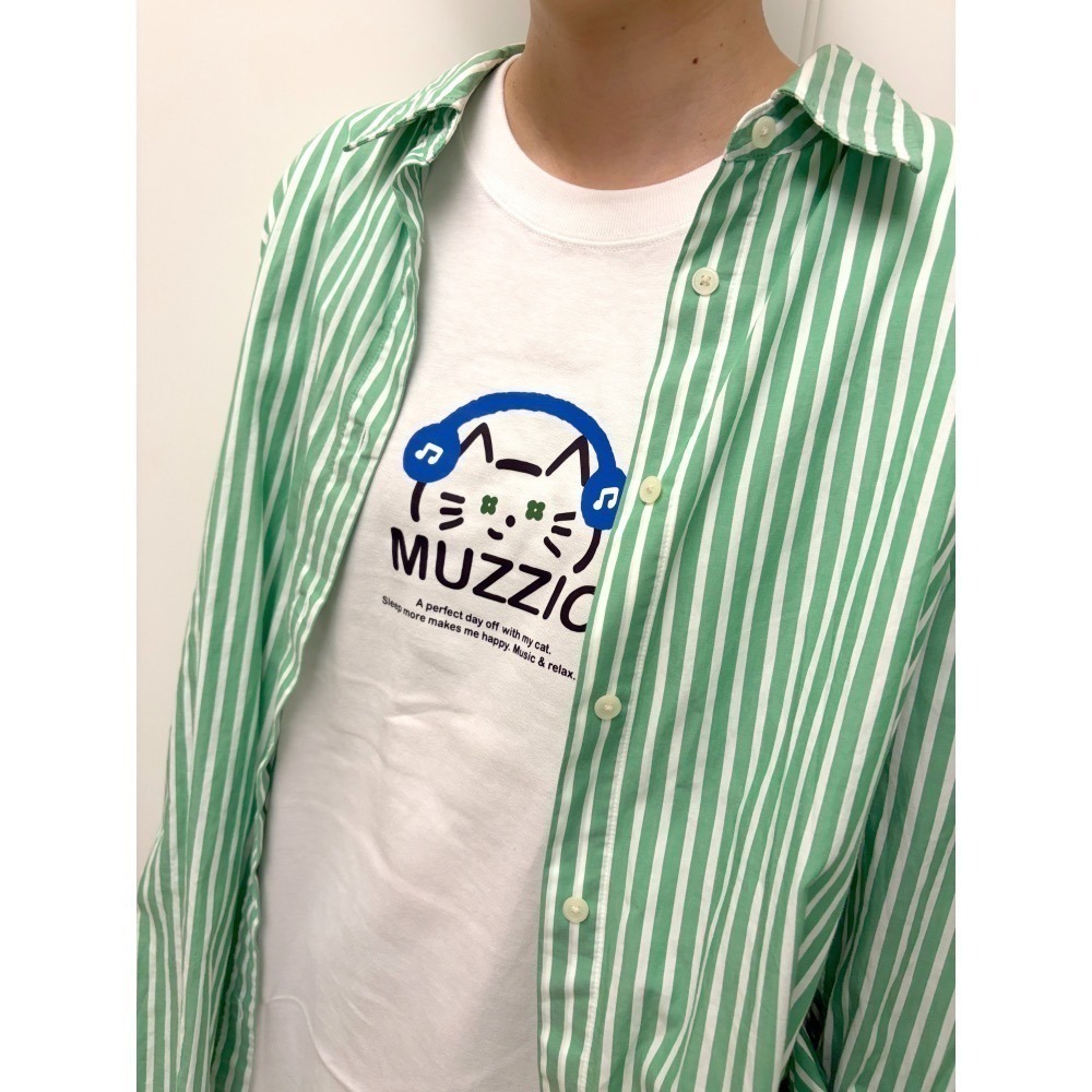 貓咪聽音樂 Koko 正面圖案 T-shirt UA純棉中性版-細節圖3