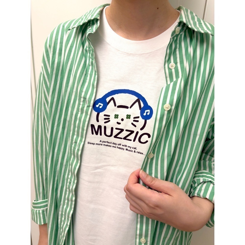 貓咪聽音樂 Koko 正面圖案 T-shirt UA純棉中性版-細節圖4