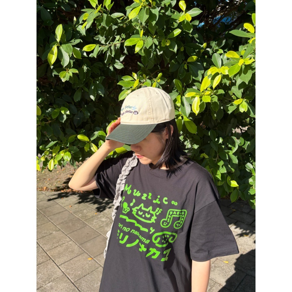 Midnight playlist 拼色鴨舌帽 米綠 壓扣式調節-細節圖7