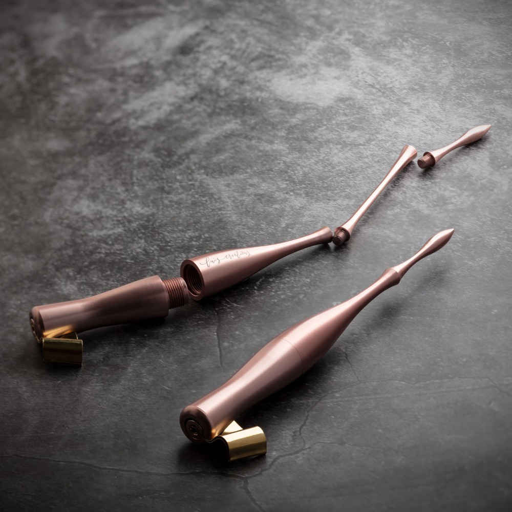 澳洲 Luis Creations Moblique AL 鋁合金二合一斜直筆桿: 冰雪桃紅-細節圖3