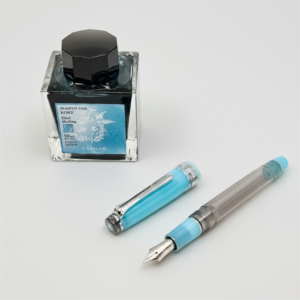 日本 SAILOR PROFESSIONAL GEAR SLIM 14K 萬葉2代 限定版鋼筆墨水組: 苔蘚-細節圖4