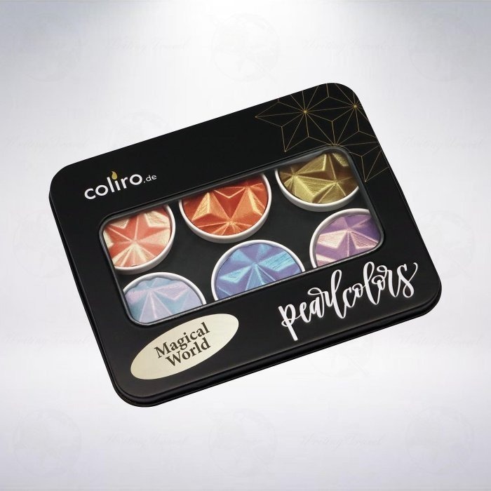 德國 Coliro 馬口鐵盒裝「魔法世界/Magical World」珠光水彩粉餅組-細節圖2