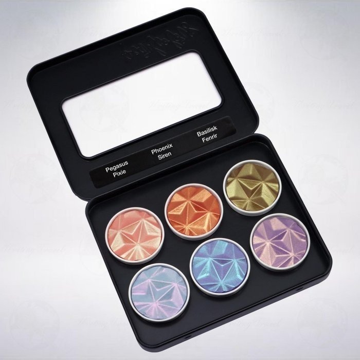 德國 Coliro 馬口鐵盒裝「魔法世界/Magical World」珠光水彩粉餅組-細節圖3