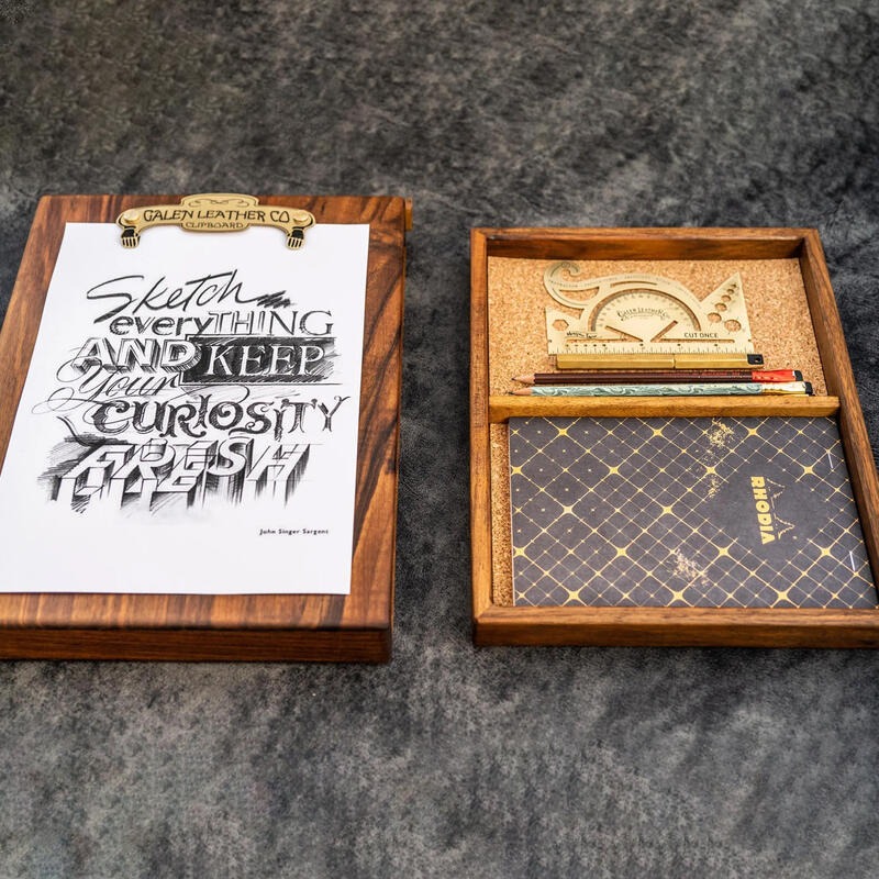 土耳其 蓋倫皮革 GALEN LEATHER 手工製胡桃木素描盒-細節圖5