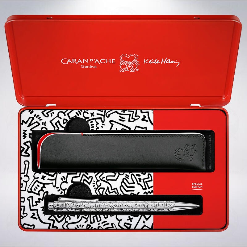 瑞士 卡達 ECRIDOR 艾可朵 Keith Haring 2023聖誕限定版原子筆禮盒組-細節圖2