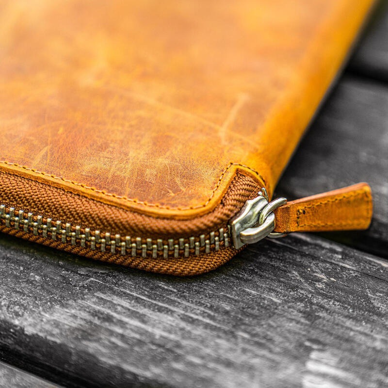 土耳其 蓋倫皮革 GALEN LEATHER 平板插槽/可分離式筆插/A5筆記本收納袋: 瘋馬皮棕-細節圖6