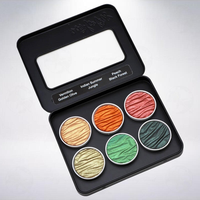 德國 Coliro 馬口鐵盒裝「「秋季/Autumn」珠光水彩粉餅組-細節圖3