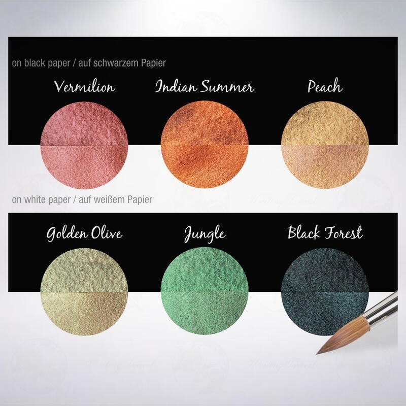 德國 Coliro 馬口鐵盒裝「「秋季/Autumn」珠光水彩粉餅組-細節圖4