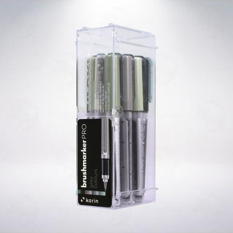 波蘭 Karin BrushmarkerPRO 12色「 灰色系列」軟筆刷麥克筆組-細節圖2