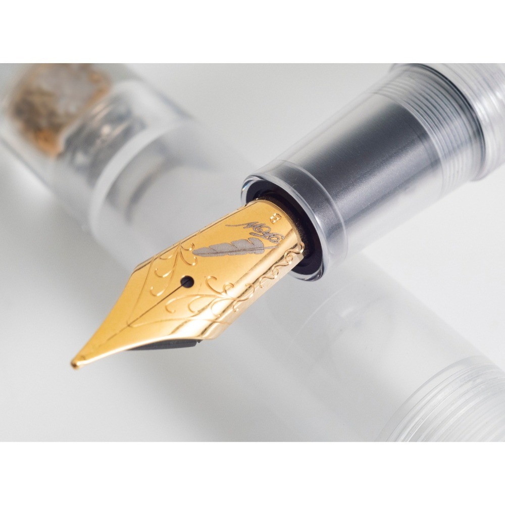 絕版！台灣 尚羽堂 窗景系列「金色」透明示範鋼筆-細節圖2