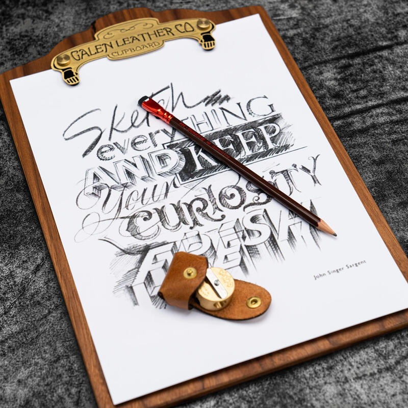 土耳其 蓋倫皮革 GALEN LEATHER A4 手工製速寫夾板: 胡桃木-細節圖2