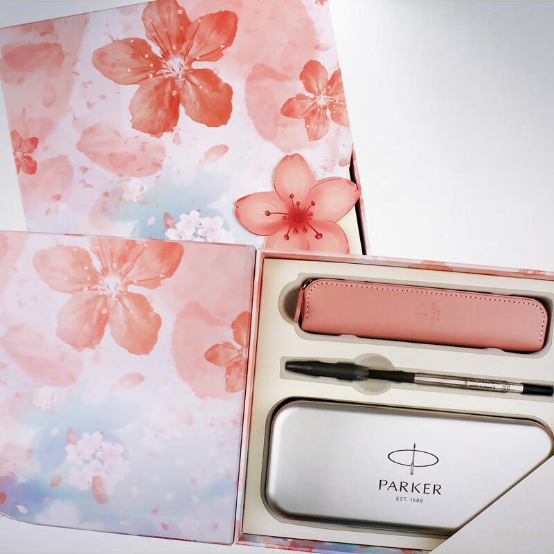 美國 PARKER 新威雅系列「櫻花粉」鋼筆＆鋼珠筆禮盒組-細節圖2