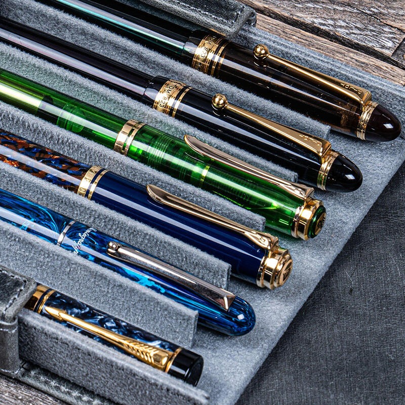 土耳其 蓋倫皮革 GALEN LEATHER 6支裝硬質可分離式筆盒: 瘋馬皮煙燻灰-細節圖2