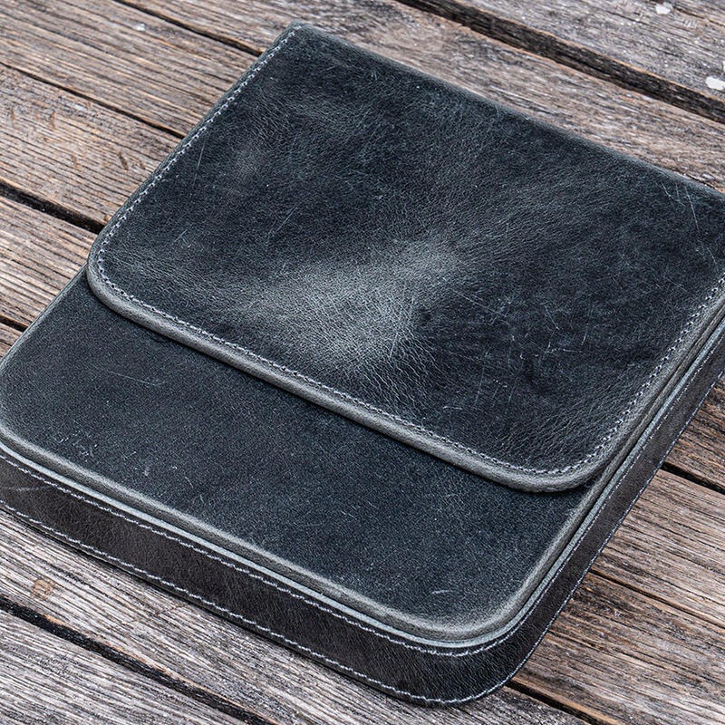 土耳其 蓋倫皮革 GALEN LEATHER 6支裝硬質可分離式筆盒: 瘋馬皮煙燻灰-細節圖4