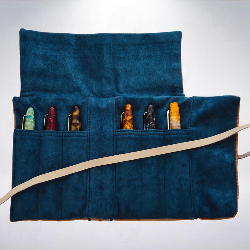 美國 Esterbrook Pen Roll 6支裝「棕褐色」筆捲-細節圖2