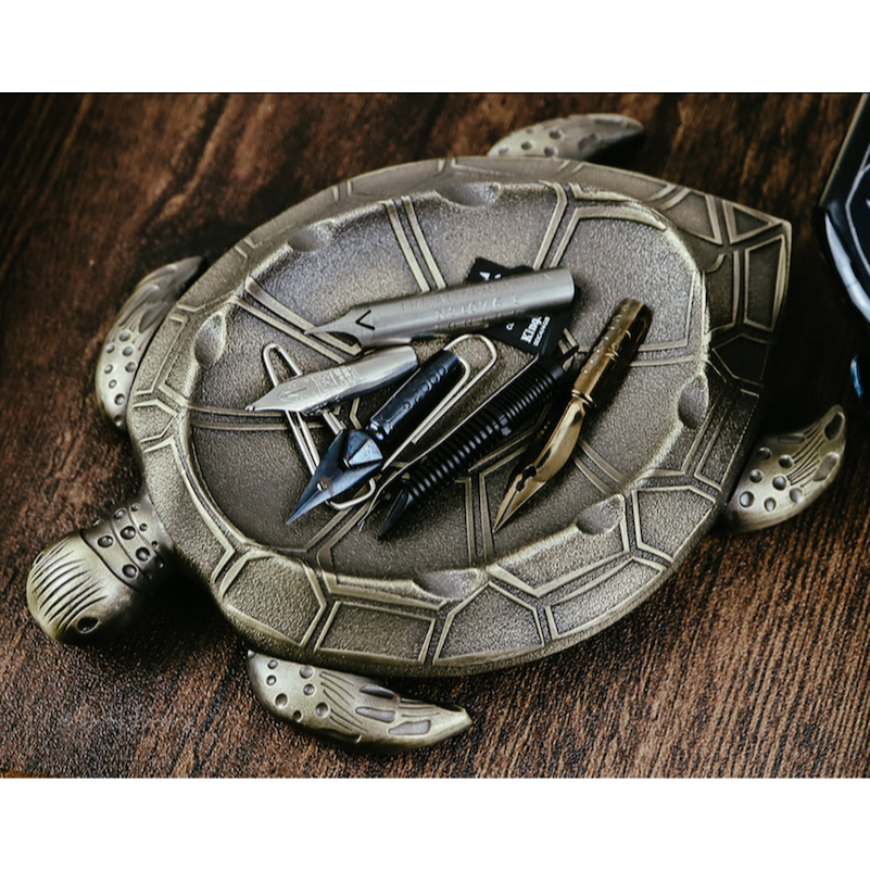 美國 Esterbrook 烏龜造型黃銅筆擱-細節圖2