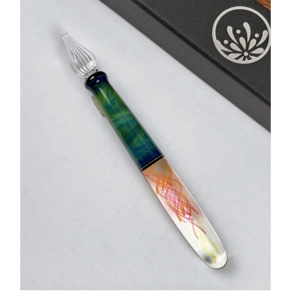 日本 花火硝子 Hanabi Glass Studio 書法筆尖玻璃筆：地球-細節圖2