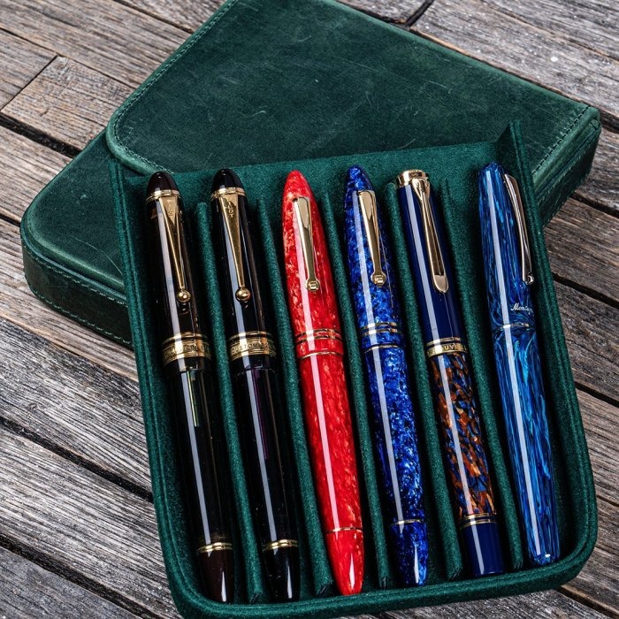 土耳其 蓋倫皮革 GALEN LEATHER 6支裝硬質可分離式筆盒: 瘋馬皮森林綠-細節圖4