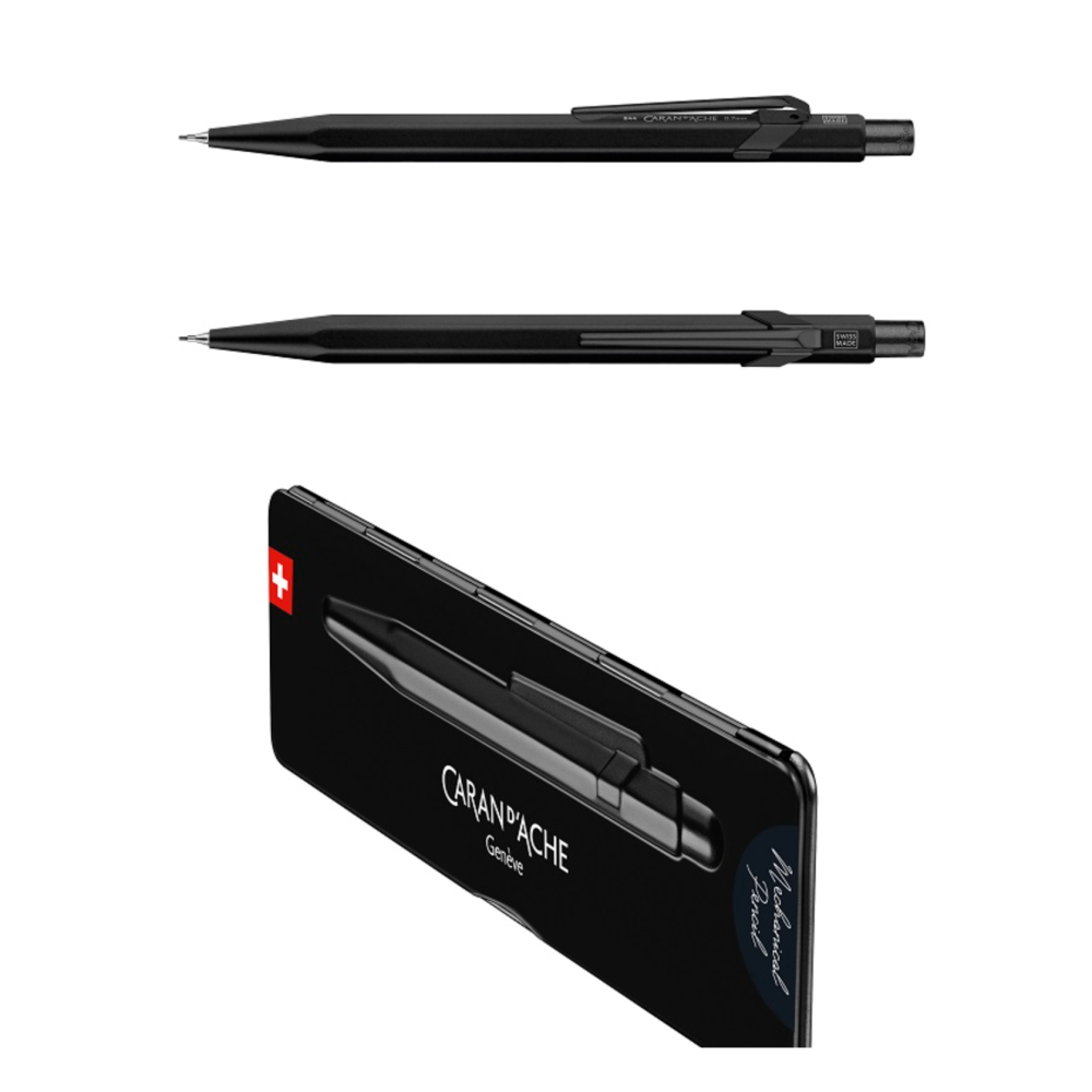 瑞士 卡達 時尚黑筆款: 2.0mm工程筆 & 0.7mm 自動鉛筆-細節圖3