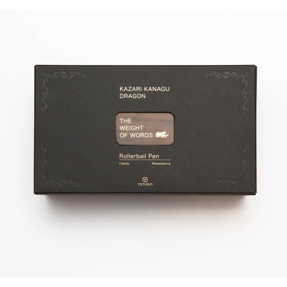 台灣 ystudio 物外設計 經典工藝系列 典藏木盒款 之 龍紋錺金具鋼珠筆-細節圖6