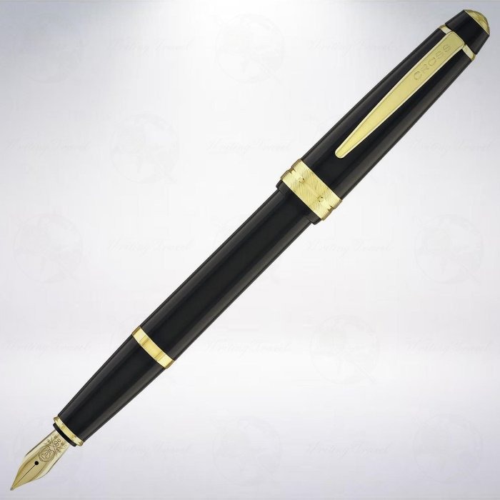 美國 CROSS BAILEY LIGHT 貝禮輕盈系列 鋼筆: 亮黑金夾-細節圖2