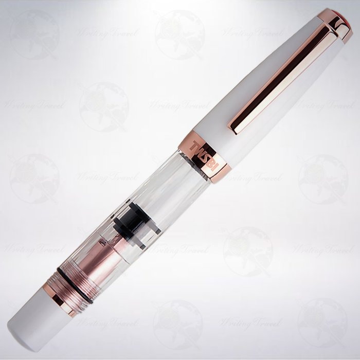 台灣 TWSBI DIAMOND mini 透明活塞鋼筆: 瓷白玫瑰金/White RoseGold V2-細節圖2