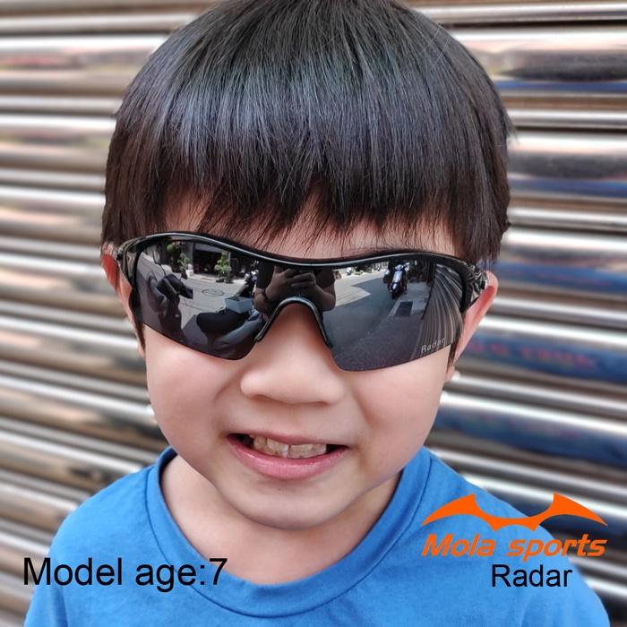 Mola 摩拉 兒童 運動 太陽眼鏡 墨鏡 8-14歲 男女 UV400 黑框 茶片 安全防護鏡片 Radar-blb-細節圖4