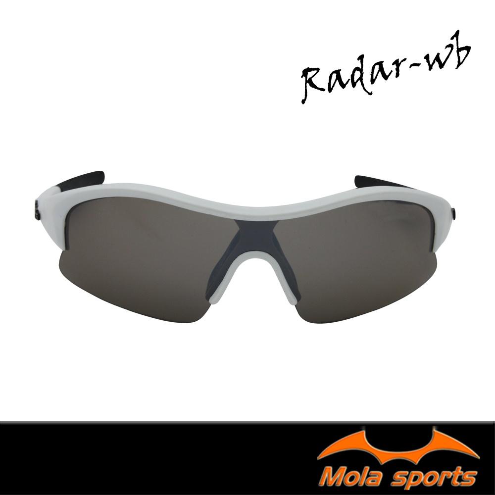 Mola摩拉 運動太陽眼鏡 墨鏡 男女 UV400 白框 茶片 小臉 安全鏡片 Radar-wb-細節圖4