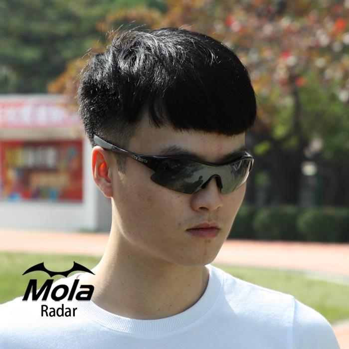 運動太陽眼鏡 墨鏡 男女 UV400 防紫外線 黑框 茶片 安全防護鏡片 Radar-blg Mola摩拉-細節圖3