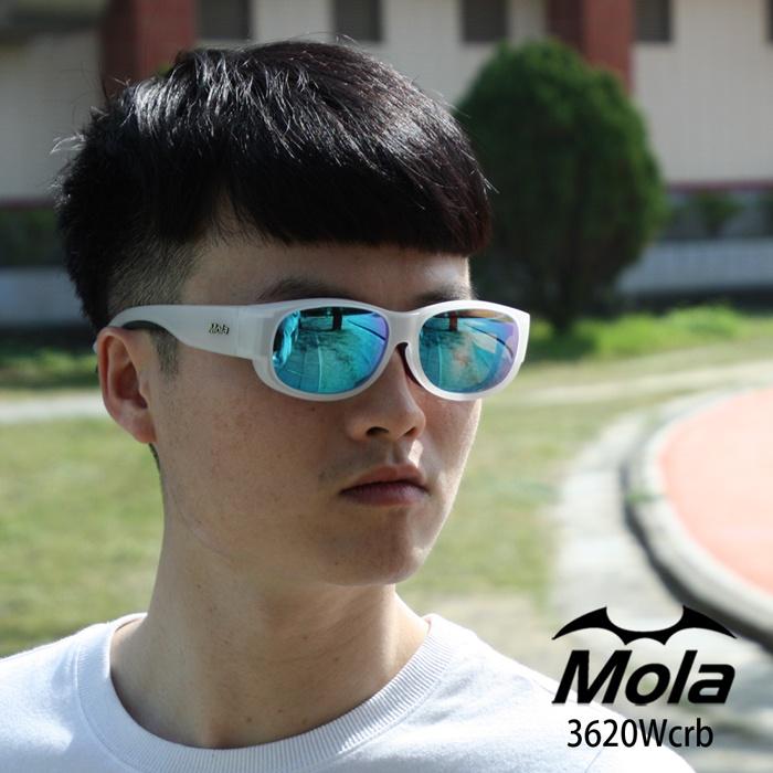 MOLA摩拉外掛近視太陽眼鏡 偏光 套鏡 UV400 防紫外線 彩色多層鍍膜 男女 灰片 3620Wcrb-細節圖3
