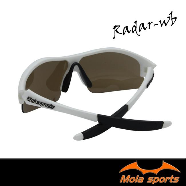 運動太陽眼鏡 男女 UV400 小臉 白框 茶片 安全防護鏡片 Radar-wb Mola摩拉-細節圖5