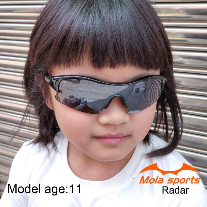 兒童 運動 太陽眼鏡 大童 8-14歲 男女 UV400 黑框 茶片  安全鏡片 Radar-blb Mola摩拉-細節圖2
