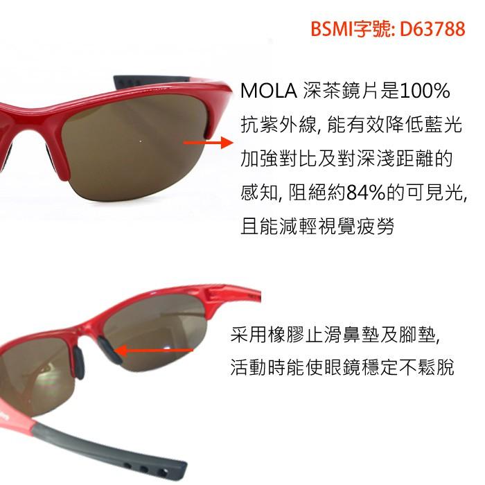 MOLA 摩拉 6-11歲 兒童 運動太陽眼鏡 UV400 抗UV 跑步 男女Cecil-r BSMI認證 D63788-細節圖6