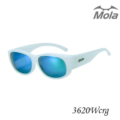 MOLA摩拉外掛式偏光太陽眼鏡 套鏡 UV400 前掛式太陽眼鏡 彩色多層膜 男女一般臉型 近視可戴-3620Wcrg