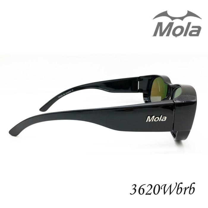 MOLA摩拉前掛式偏光太陽眼鏡 套鏡 冰藍彩色多層膜 男女一般臉型 近視可戴-3620Wbrb-細節圖4