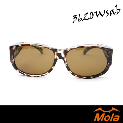 MOLA 摩拉近視/老花眼鏡族可戴-時尚偏光太陽眼鏡 套鏡 鏡中鏡 3620W-sab