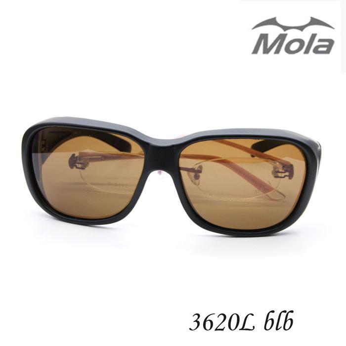 MOLA 摩拉大臉包覆式偏光太陽眼鏡/套鏡 男女 近視可戴-3620Lblb-細節圖2