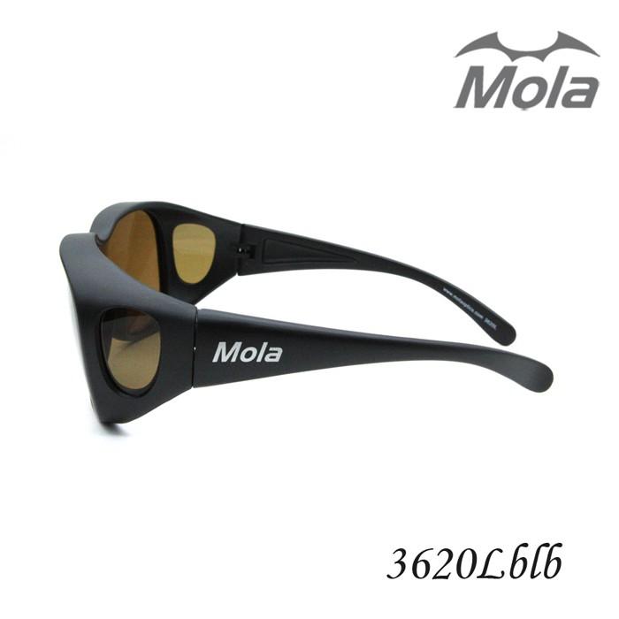MOLA 摩拉大臉包覆式偏光太陽眼鏡/套鏡 男女 近視可戴-3620Lblb-細節圖3