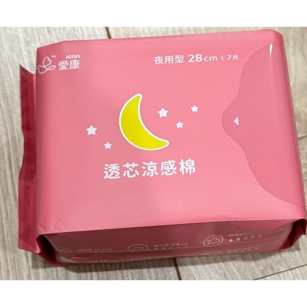 愛康 透芯涼感棉  夜用35公分/ 護墊15.5公分-規格圖2