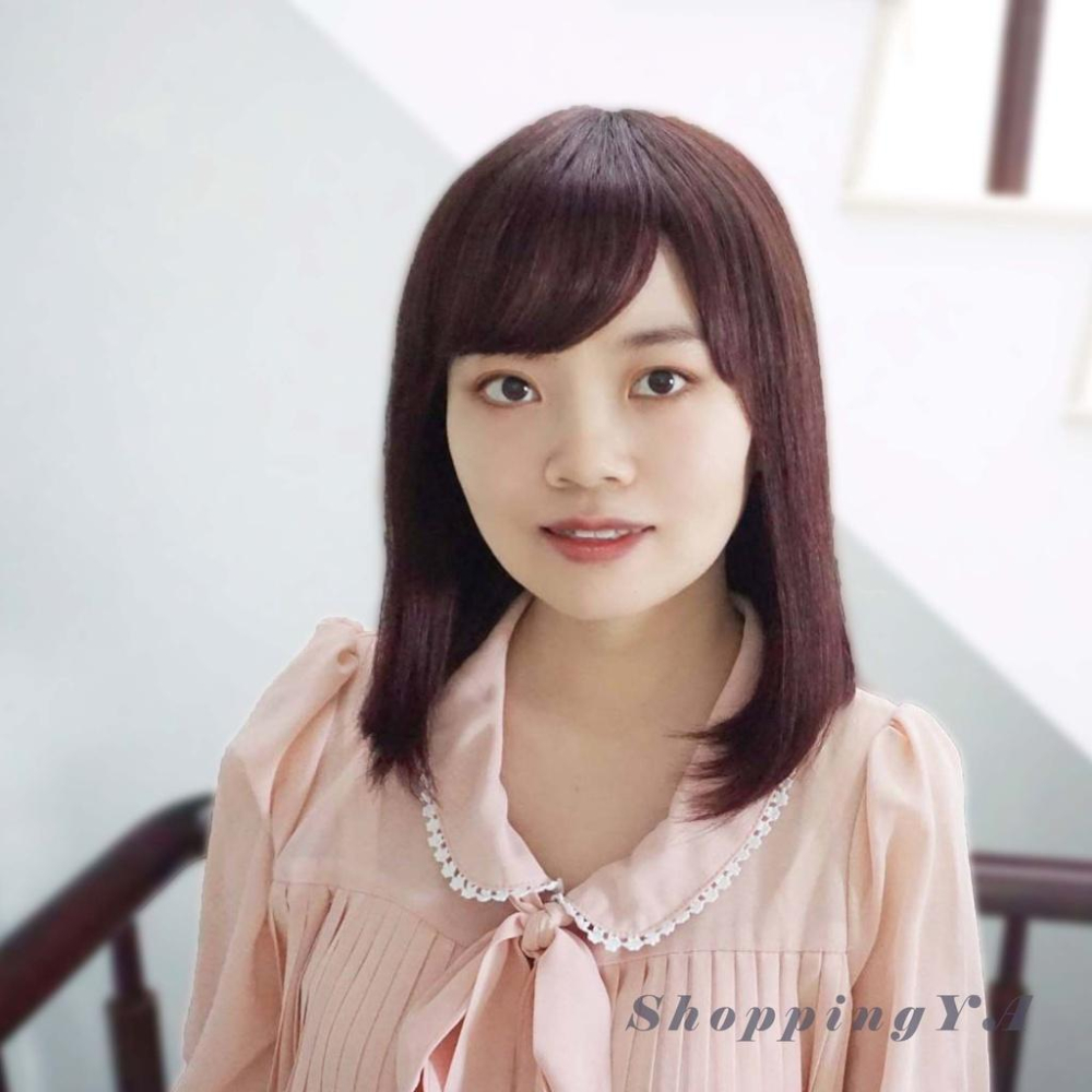 日日玩髮　【全真髮】媽媽頭鎖骨髮髮尾微彎假髮深棕色自然黑　日常假髮時尚仿真手織頂心假頭皮中長款BOBO頭假髮中老年人愛用-細節圖5