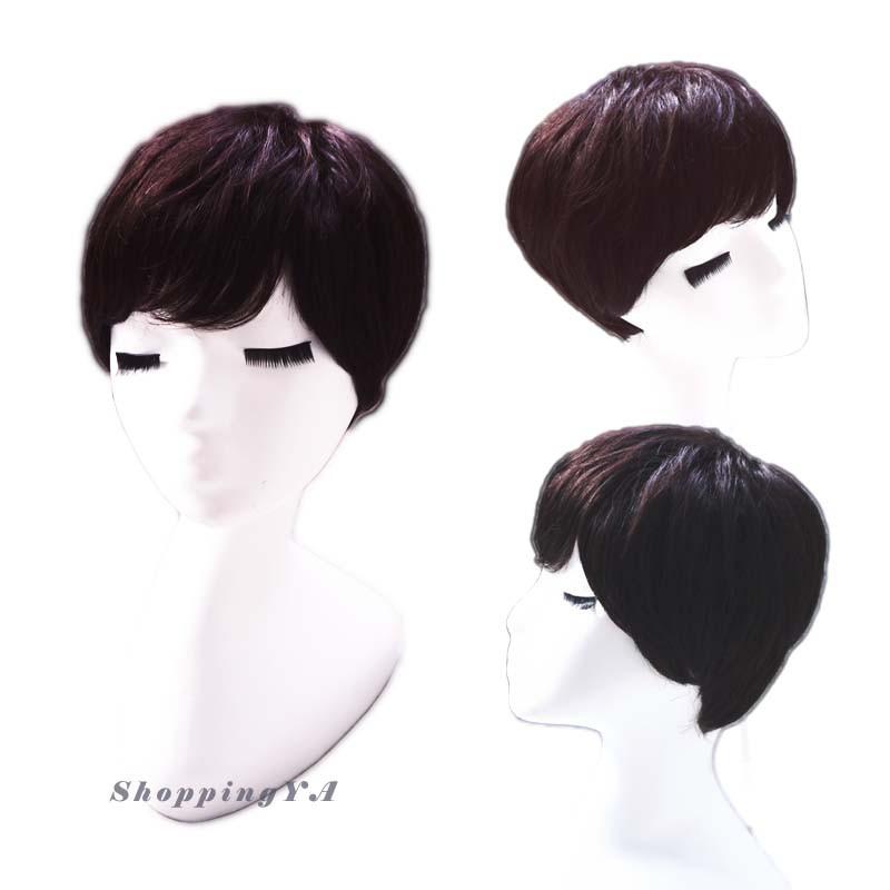 日日玩髮　【全真髮】中性短髮假髮個性短髮自然黑深棕色　日常假髮時尚短髮假髮頂心設計整頂式假髮男生頭假髮中老年人愛用假髮-細節圖2