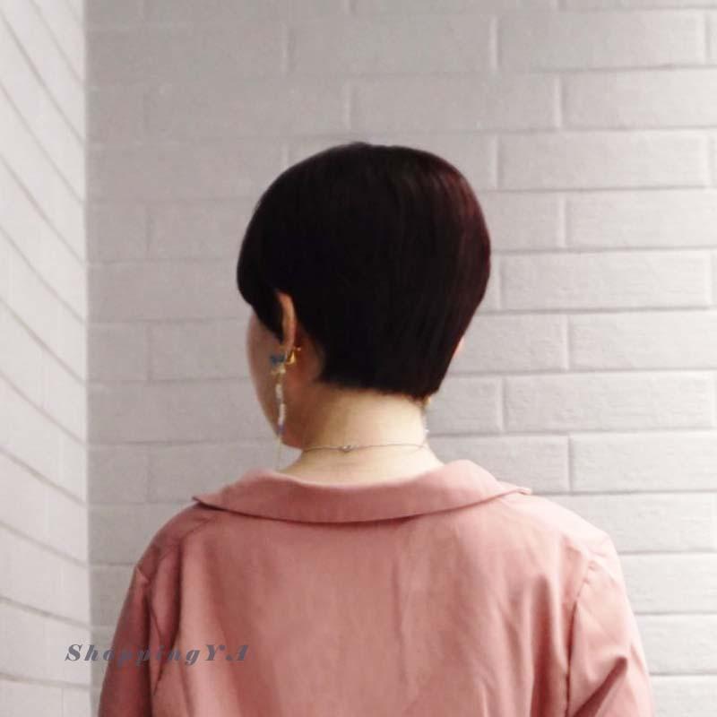 日日玩髮　【全真髮】中性短髮假髮個性短髮自然黑深棕色　日常假髮時尚短髮假髮頂心設計整頂式假髮男生頭假髮中老年人愛用假髮-細節圖5