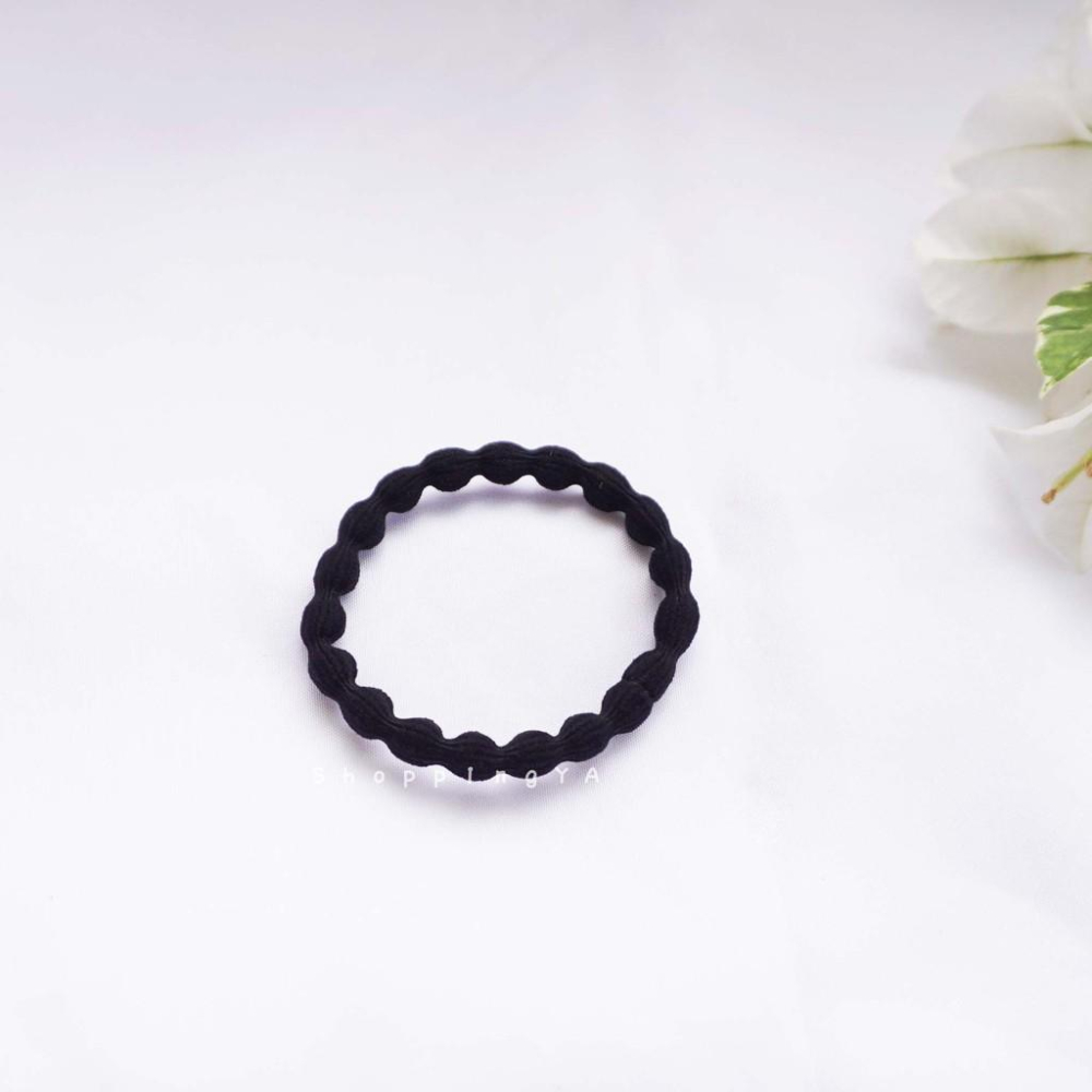 日日玩髮　超耐用黑色髮圈 優質橡皮筋藕節髮圈 萬用黑色髮圈 黑色髮束 黑色髮飾 綁頭髮髮圈 黑色髮繩 一組有2個髮圈-細節圖3