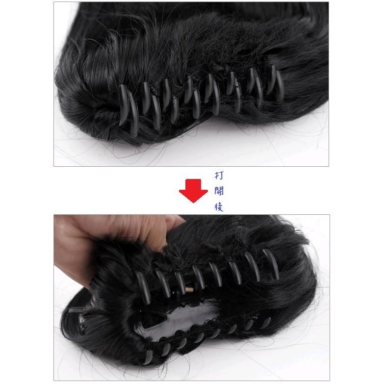 日日玩髮　抓夾式內彎短馬尾假髮　高溫絲氣質內捲馬尾　OL輕熟女抓夾馬尾虎夾馬尾　cosplay假髮戴兩個雙馬尾也很萌-細節圖4