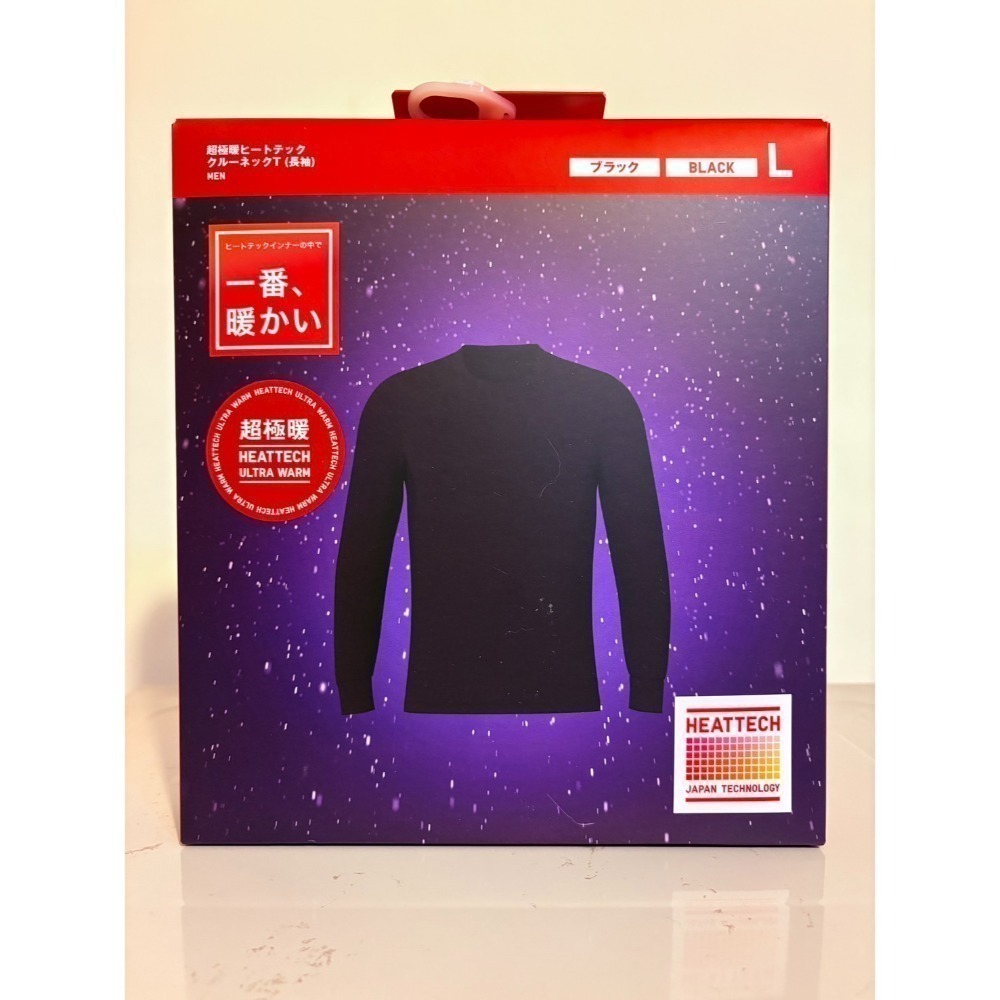 [日本正品] [全新商品] [立即出貨] 日本境內UQ超級暖系列發熱衣(男裝黑色)-規格圖3