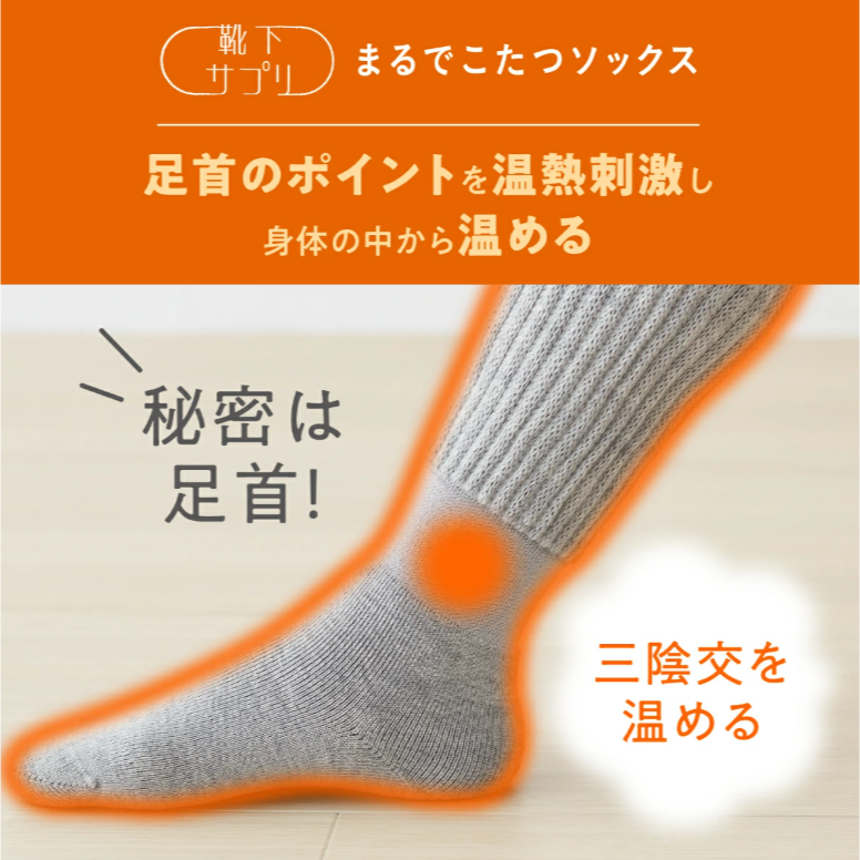 [日本正品] [全新商品] [立即出貨] 岡本の靴下 okamoto 保暖襪子 保暖腿套 灰色 23 - 25 cm-細節圖3
