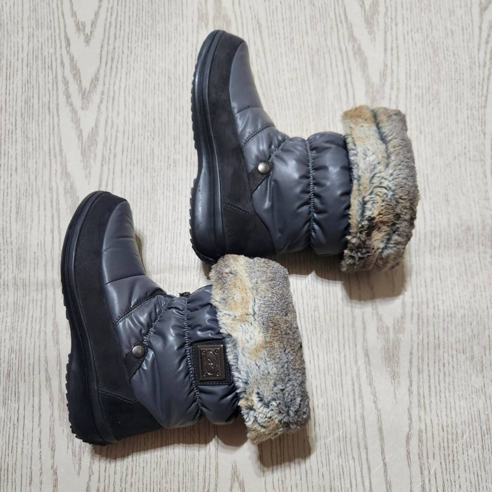 【sigmanet家庭百貨】九成五新百貨公司專櫃NIS女用中筒靴子鐵灰色,尺寸41,送兩個可愛的鞋撐-細節圖2