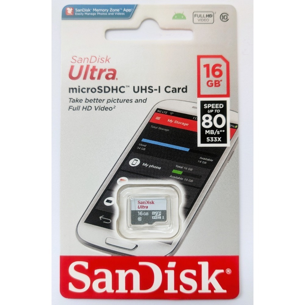 【台灣公司貨】 SanDisk C10 16G 16GB microSD TF TR 小米攝影機 監視器 記憶卡-細節圖2