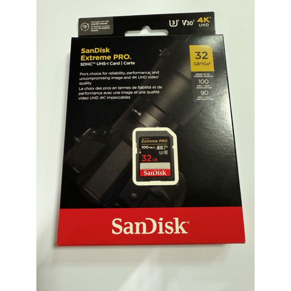 SanDisk 32G/64G/128G/256G Extreme Pro SD/SDXC 相機卡-規格圖3